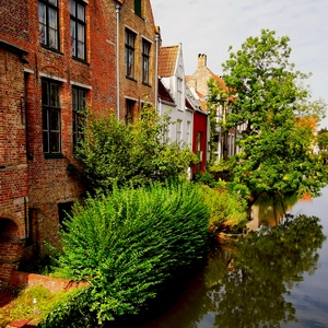 Maisons flamandes au bord du canal - Belgique  - collection de photos clin d'oeil, catégorie paysages